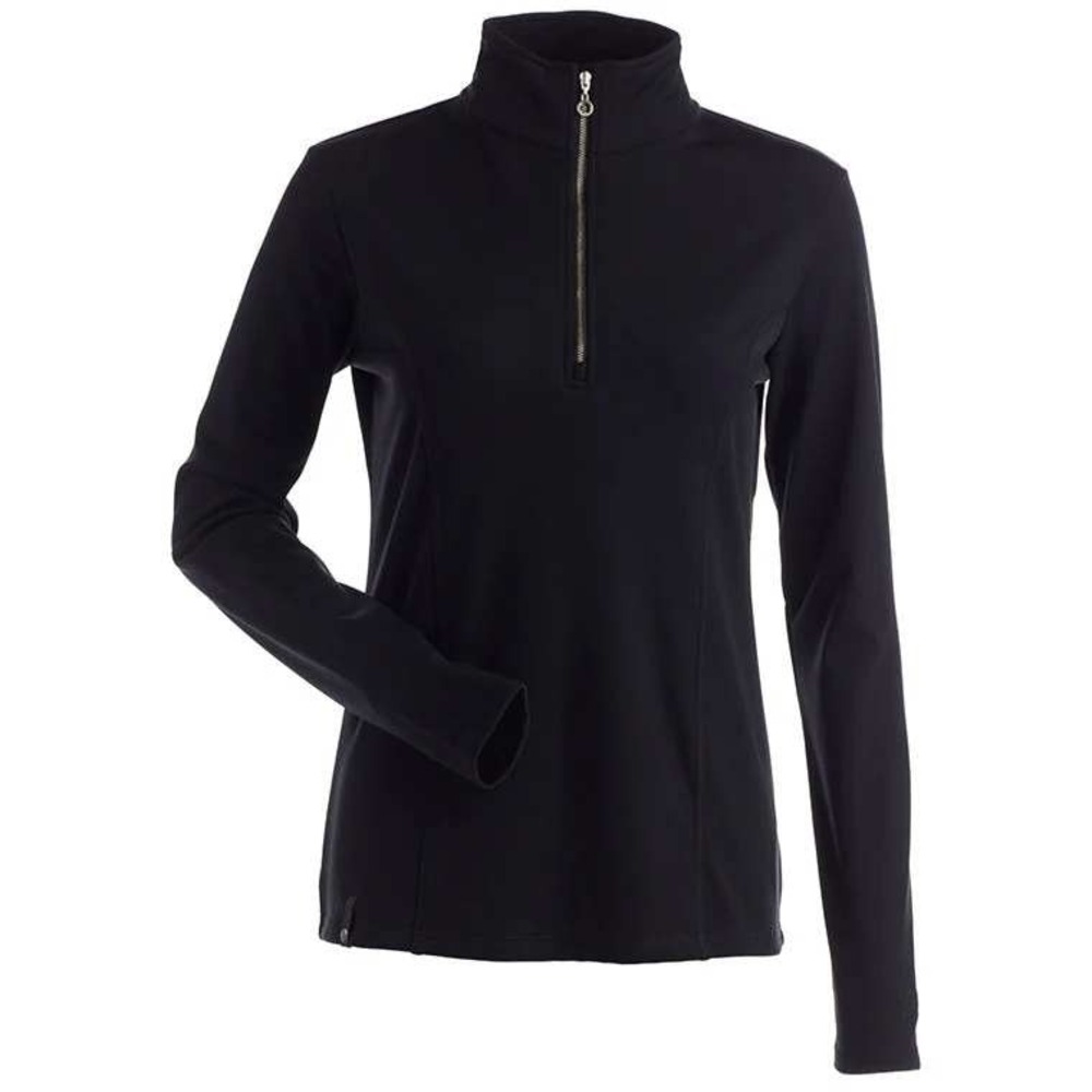 NILS Womens Black Quarter Zip Mock Neck Long Sleeve Performance Pullover Top S